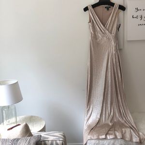 NWT Ralph Lauren Metallic Foil Dress